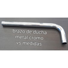 BRAZO LLUVIA 1/2  ACERO INOX. 90° LARGO 40 CM IMPORTADO