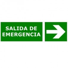 CARTEL SALIDA EMERG DERECHA 140 X 410 MM