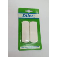 DILER TOPETINAS AUTOADHESIVAS RECTANGULAR BLANCA X 2