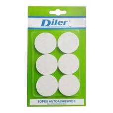 DILER TOPETINAS AUTOADHESIVAS CIRCULAR BLANCA X 6