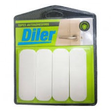 DILER TOPETINAS AUTOADHESIVAS RECTANGULAR BLANCA X 4