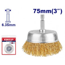 EMTOP CEPILLO COPA 75MM CON PERO 1/4