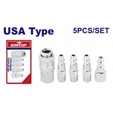 EMTOP SET 5 PIEZAS ACOPLE Y ENCHUFE 1/4 TIPO EEUU