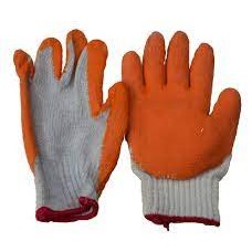 GUANTES PALMA ENGOMADA TEJIDO NARANJA