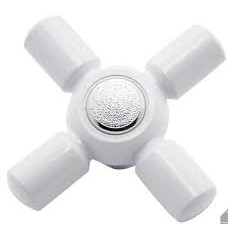VOLANTE PLASTICO CRUZ BLANCO CROMO
